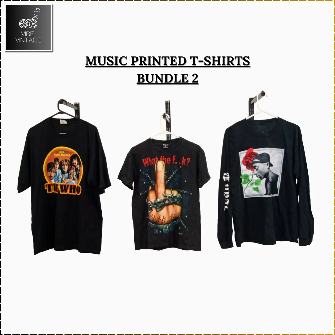 MUSIC PRINTED T-SHIRTS - 20 PCS (BUNDLE 2)