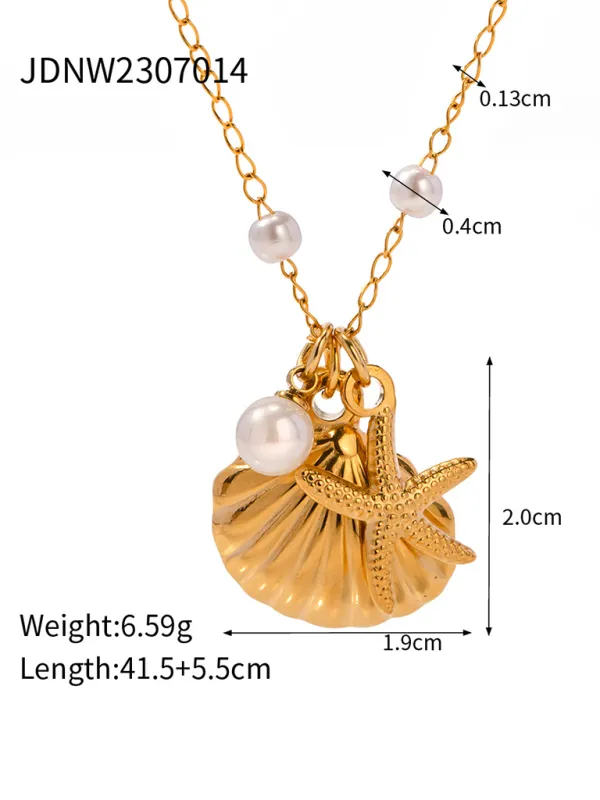 New summer beach style fashion ocean starfish shell necklace