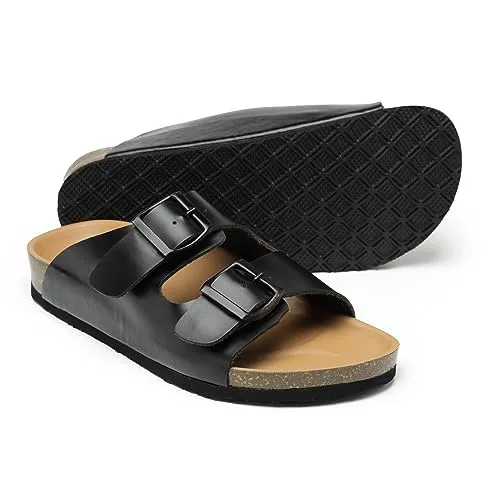 Ortho   Rest Men's Fashionable Cork Sandals | Light weight, Comfortable & Trendy |Adjustable Buckle Straps Casual All Day Wear