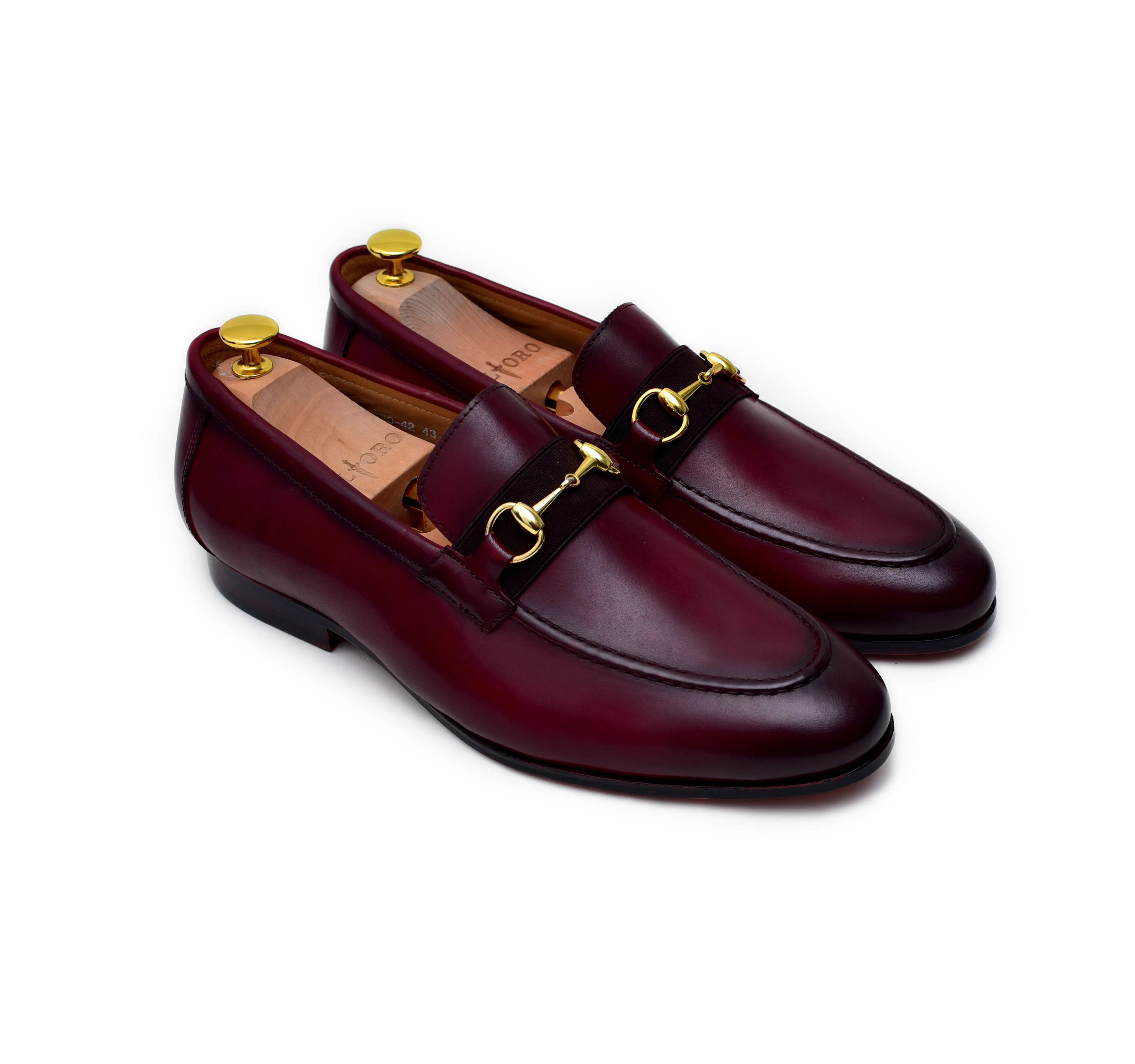 Oscar - Burgundy Leather Horsebit Loafers