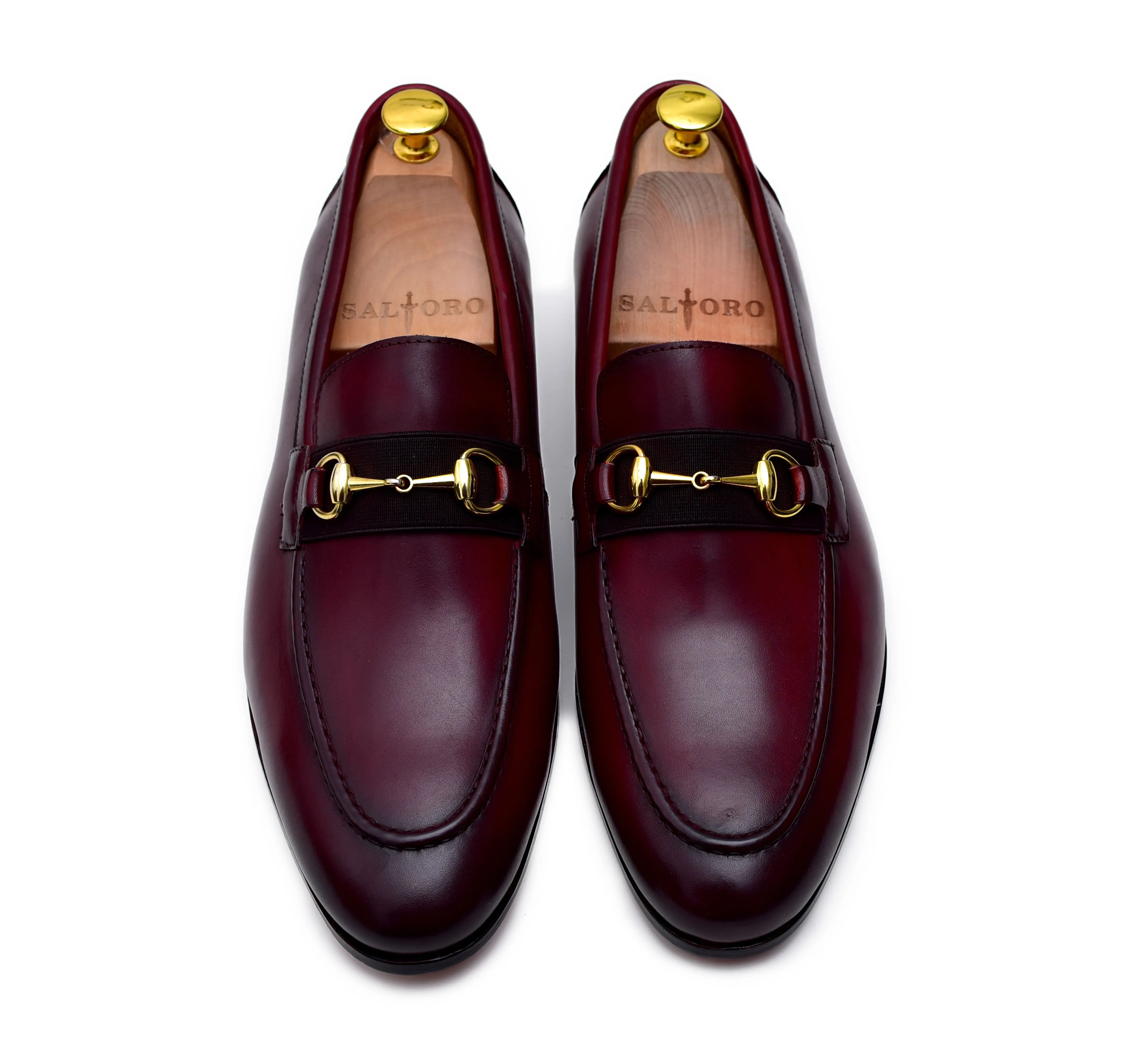 Oscar - Burgundy Leather Horsebit Loafers