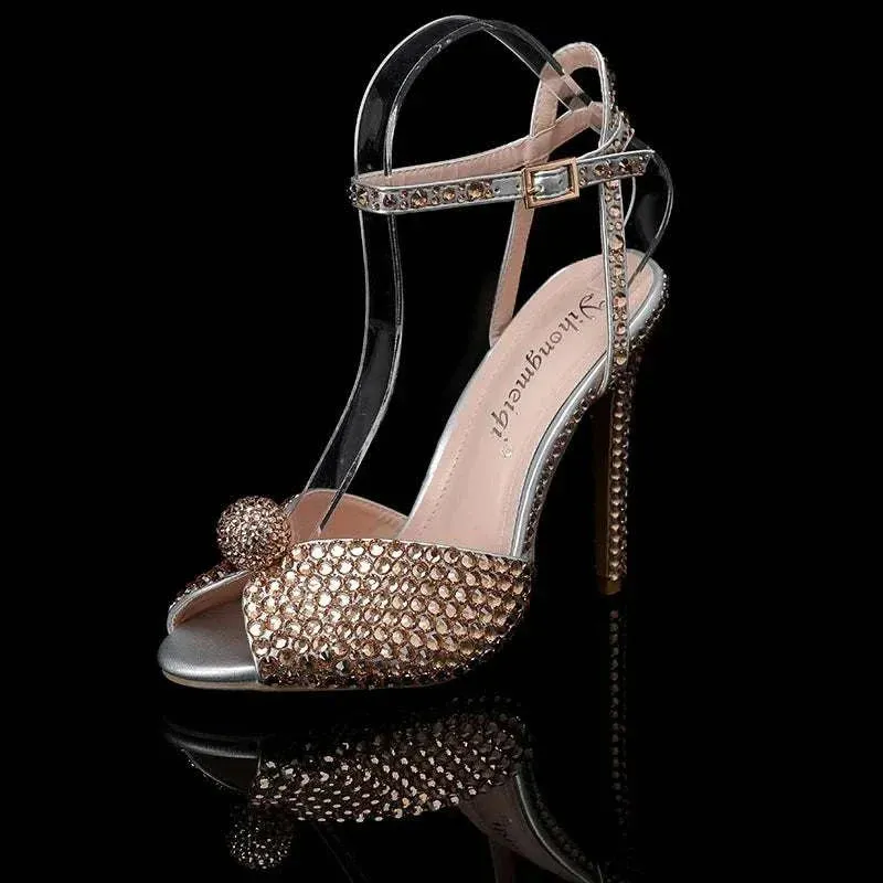 Pearl High Heels - Luxury Peep Toe High Heels for Weddings and Parties