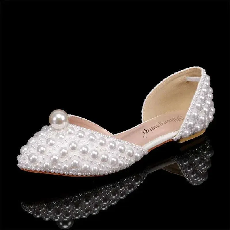 Pearl High Heels - Luxury Peep Toe High Heels for Weddings and Parties