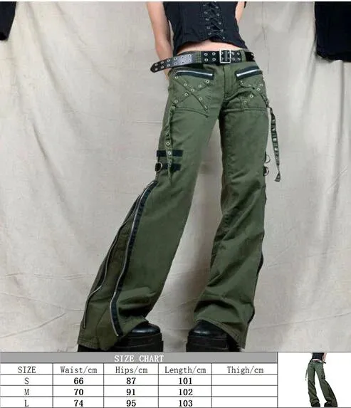 Punk Dark Denim Bandage Halloween Alt Pants