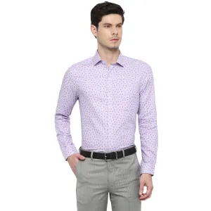 Purple Cotton Printed Slim Fit Shirts