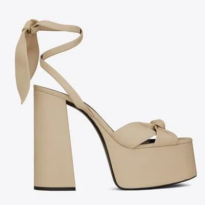 Retro High Chunky Strap Peep Toe Heel