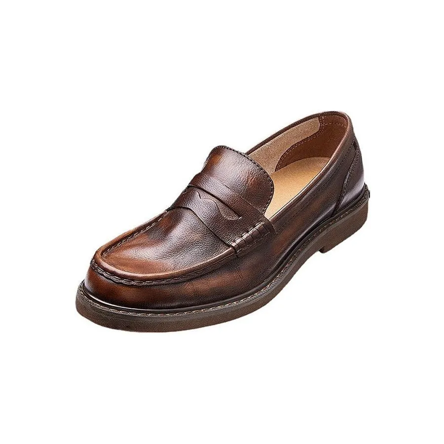 RetroLux Cowhide Slip-On Moccasin Shoes