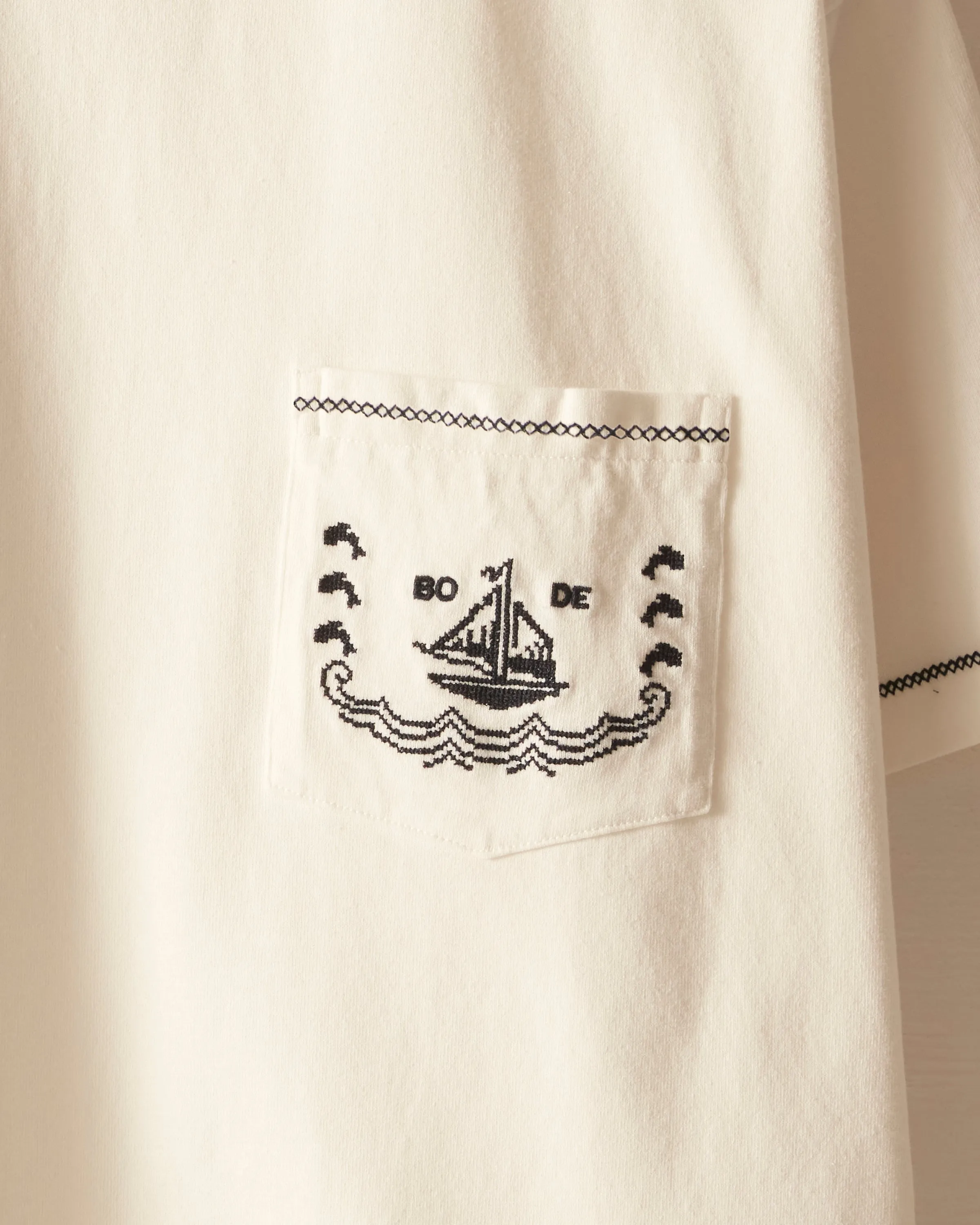 Sailboat Pocket Tee - Cream