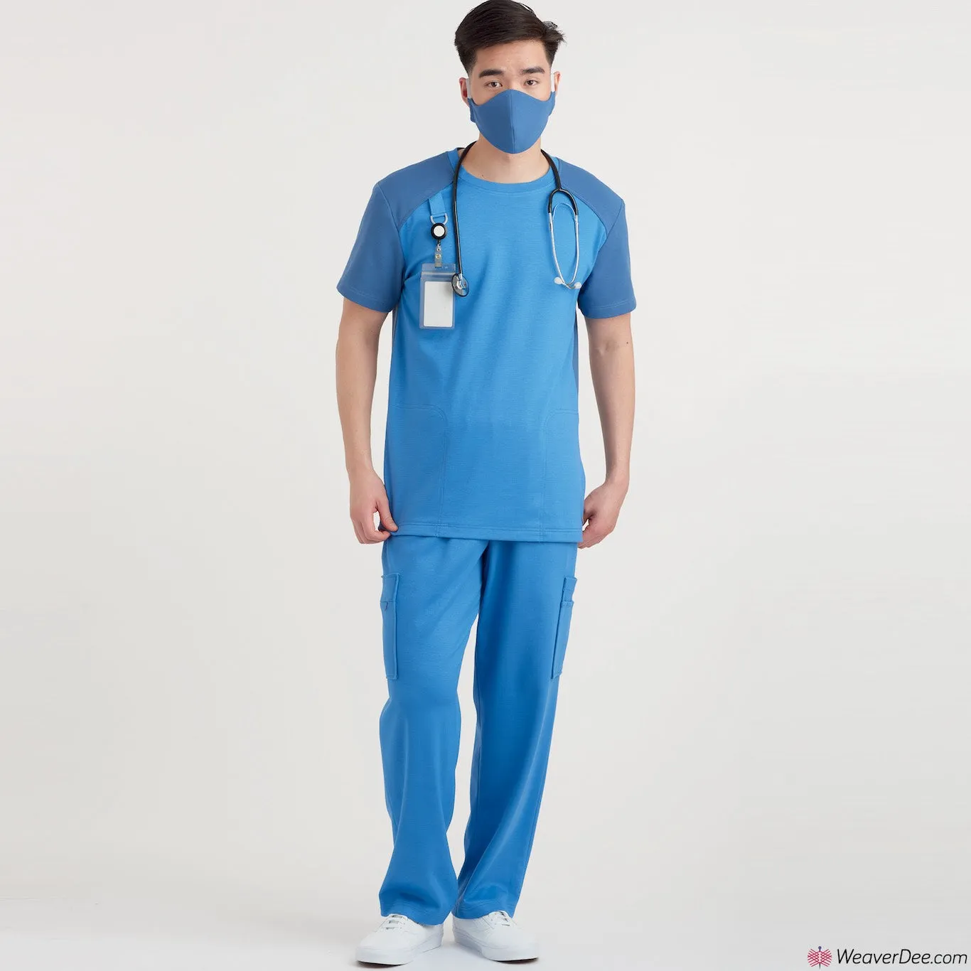 Simplicity Pattern S9387 Unisex Knit Scrub Tops, Pants, Cap & Mask