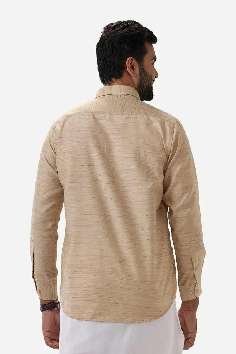 Swaraj - Sandal Silk Shirts For Men | Uathayam