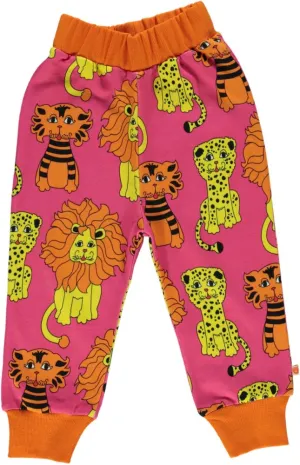 Sweat pants with lion, tiger and leopard