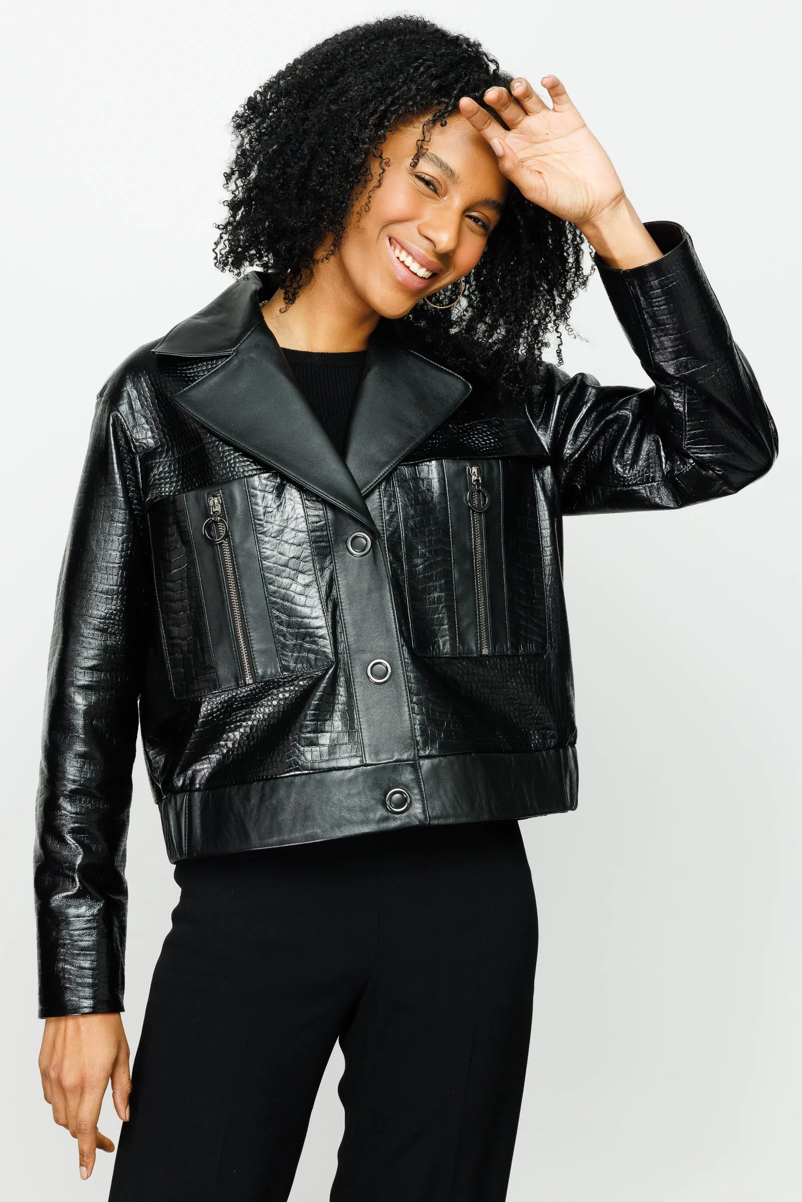 The Frozen Black Leather Women Jacket