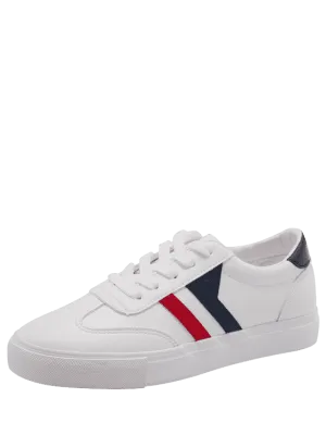 Trendy Striped Contrasting Color Skate Shoes