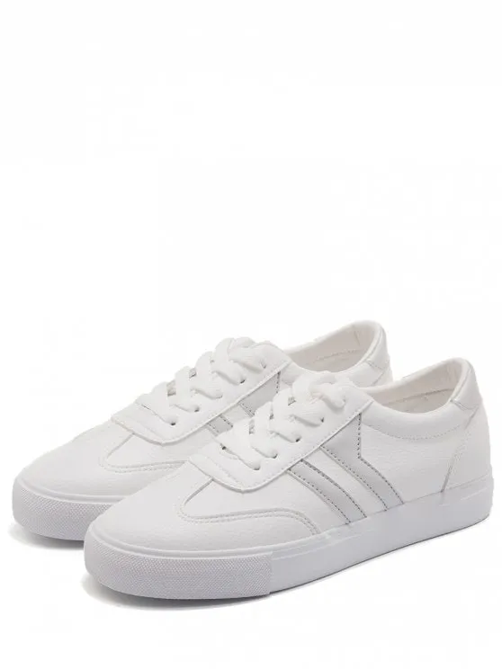 Trendy Striped Contrasting Color Skate Shoes