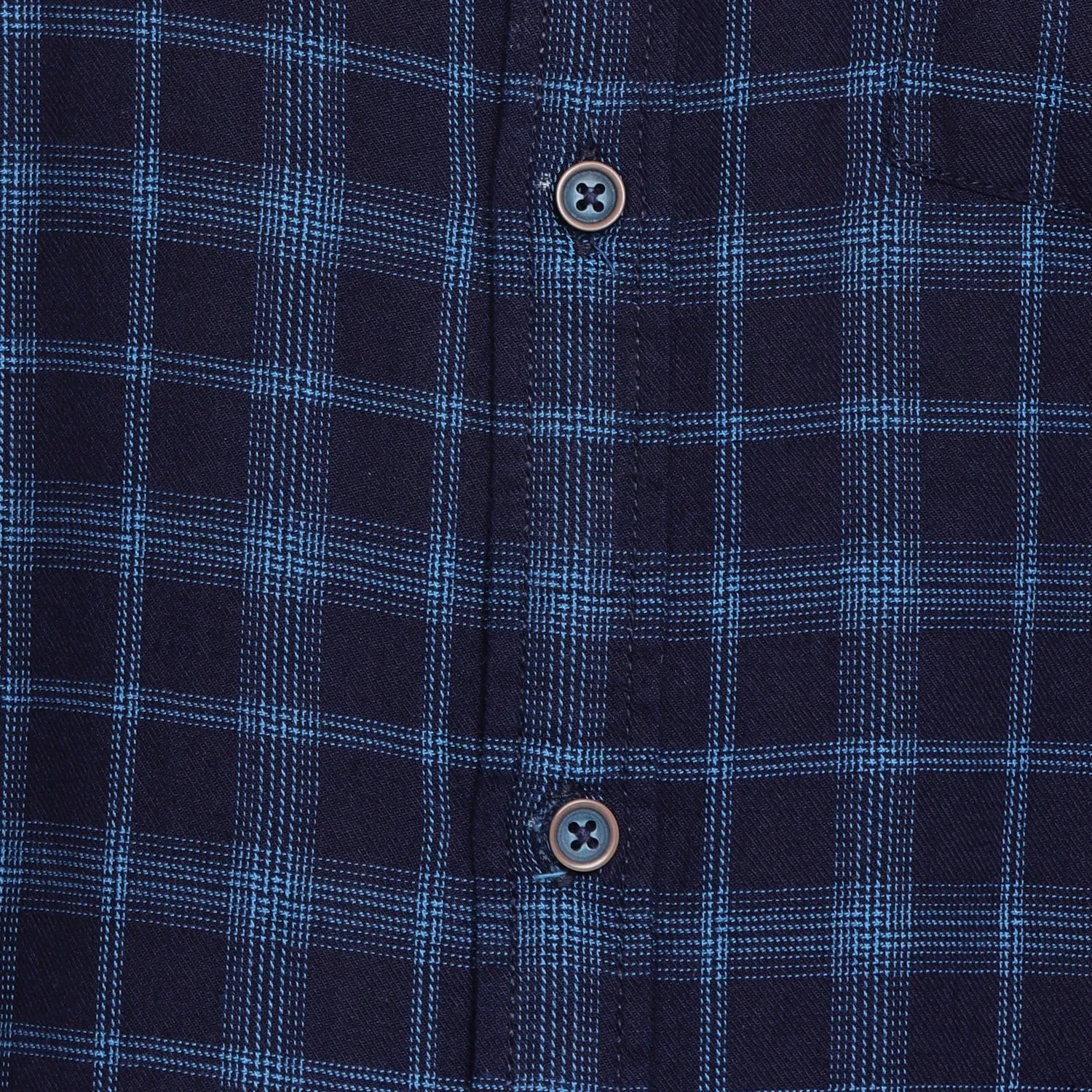 Turtle Men Navy Blue Cotton Checked Slim Fit Shirts