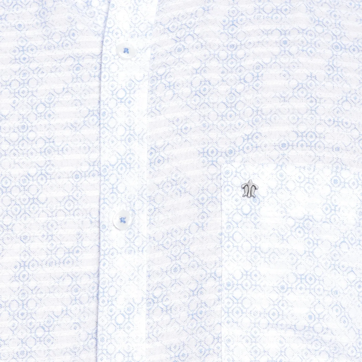 Turtle Men White Cotton Printed Slim Fit Shirts