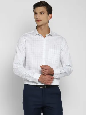 White Cotton Checked Slim Fit Shirts