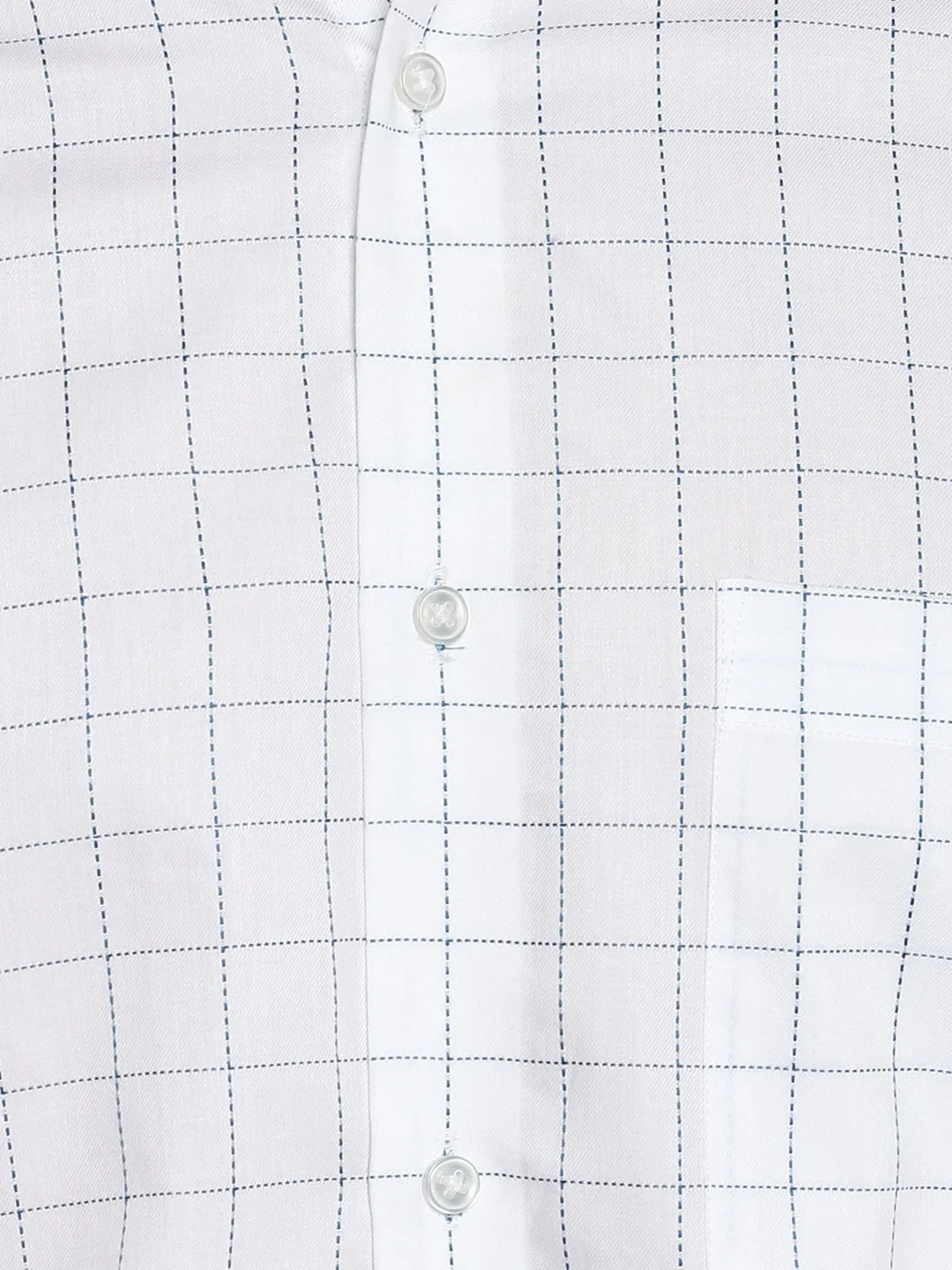 White Cotton Checked Slim Fit Shirts