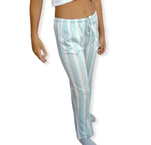 Women Pajama Pants - Grey x White x Blue