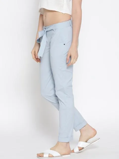 Women Solid Cropped Trousers