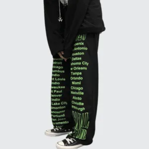 Women's Black And Green Pants