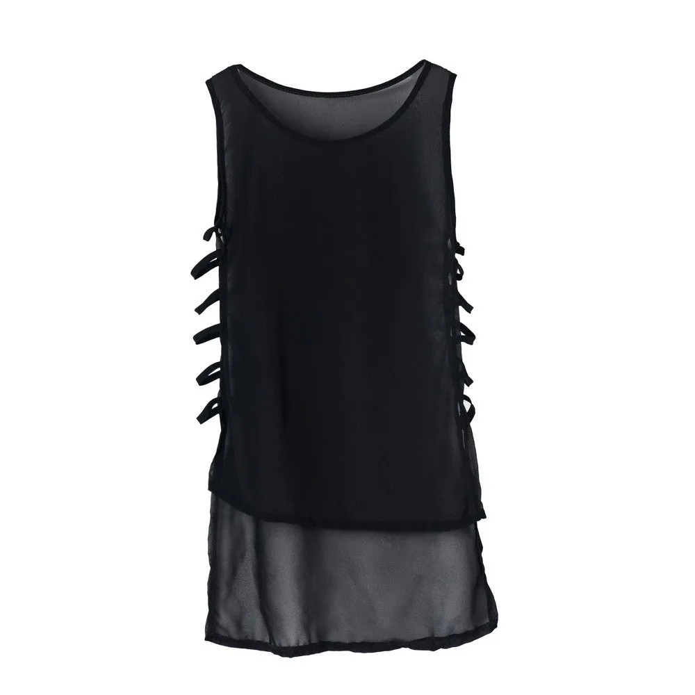 Womens Sexy Summer Tops - Casual Chiffon Top Sleeveless Blouse Tank Tops