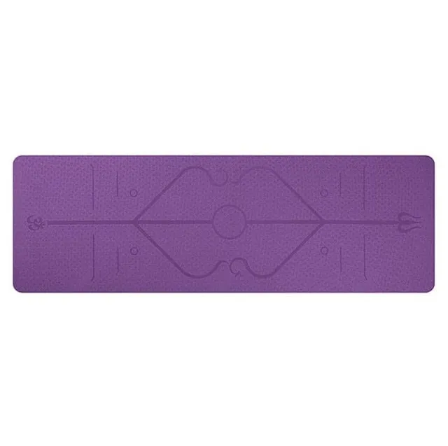 Women's Yoga Mat with Position Line For Beginners